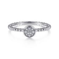 14K White Gold Diamond Ladies Ring