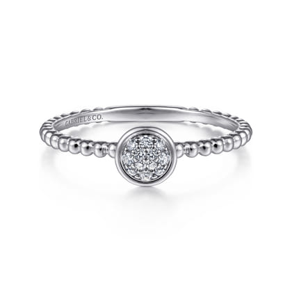 14K White Gold Diamond Ladies Ring