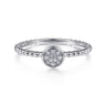 14K White Gold Diamond Ladies Ring - 0.07 ct