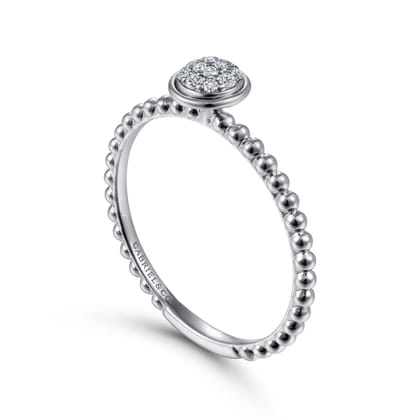 14K White Gold Diamond Ladies Ring