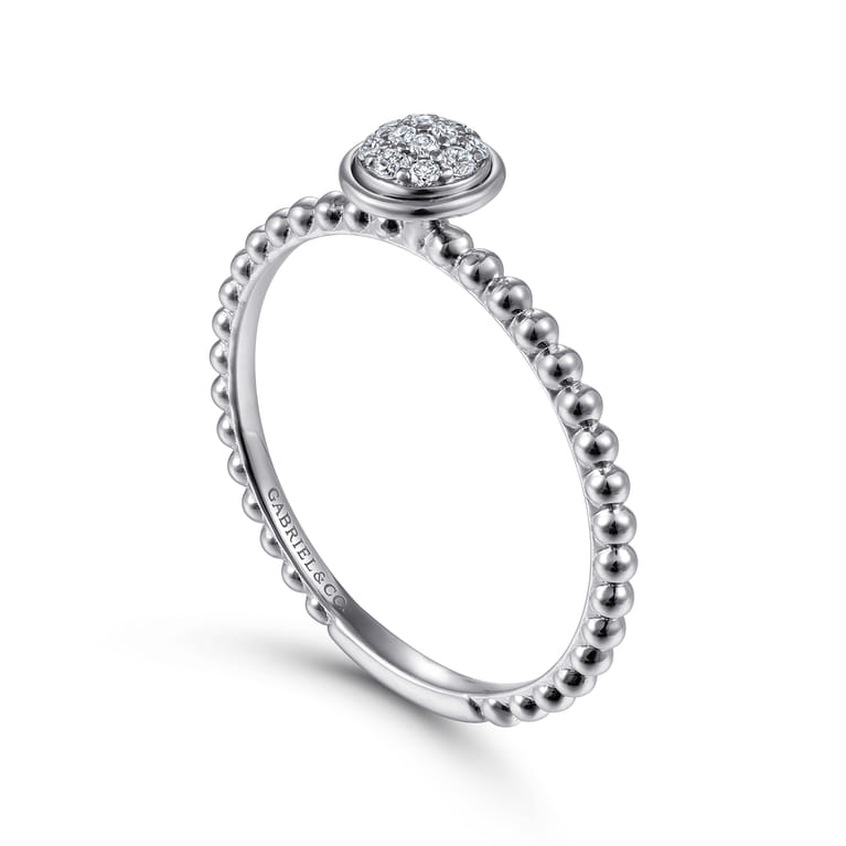 14K White Gold Diamond Ladies Ring - 0.07 ct - Shot 3