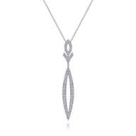 14K White Gold Diamond Lariat Necklace