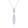 14K White Gold Diamond Lariat Necklace - 0.8 ct