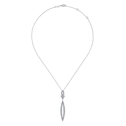 14K White Gold Diamond Lariat Necklace