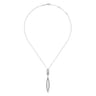 14K White Gold Diamond Lariat Necklace - 0.8 ct