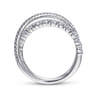 14K White Gold Diamond Layered Criss Cross Ring - 1.2 ct