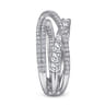 14K White Gold Diamond Layered Criss Cross Ring - 1.2 ct