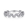 14K White Gold Diamond Leaf Ring - 0.4 ct