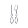 14K White Gold Diamond Lever Back Drop Earrings - 0.55 ct