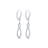 14K White Gold Diamond Lever Back Drop Earrings - 0.55 ct