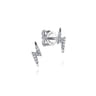 14K White Gold Diamond Lightning Bolt Stud Earrings - 0.06 ct