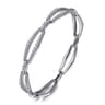 14K White Gold Diamond Link Bangle Bracelet - 1 ct