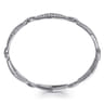14K White Gold Diamond Link Bangle Bracelet - 1 ct