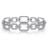 14K White Gold Diamond Link Bangle - 1.5 ct
