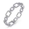 14K White Gold Diamond Link Bangle - 1.5 ct
