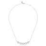 14K White Gold Diamond Link Bar Necklace - 0.55 ct