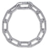 14K White Gold Diamond Link Chain Bracelet - 8.5 ct
