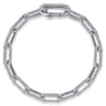 14K White Gold Diamond Link Chain Bracelet - 7 ct