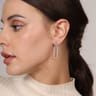 14K White Gold Diamond Link Chain Drop Earrings - 1.2 ct
