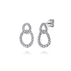 14K-White-Gold-Diamond-Link-Stud-Drop-Earrings1