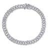 14K White Gold Diamond Link Tennis Bracelet - 3.34 ct