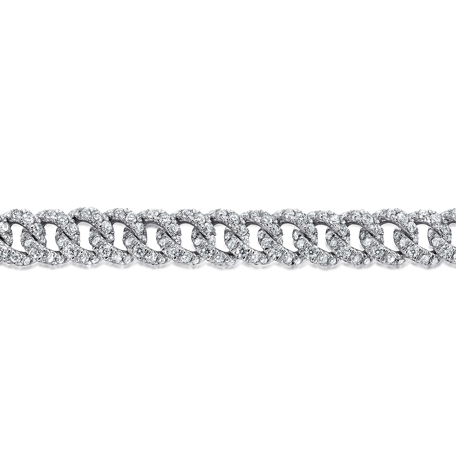 14K White Gold Diamond Link Tennis Bracelet - 3.34 ct - Shot 2