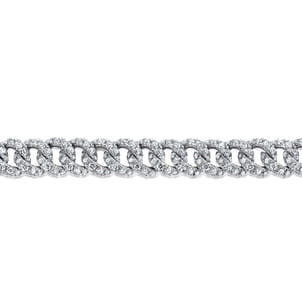 14K White Gold Diamond Link Tennis Bracelet
