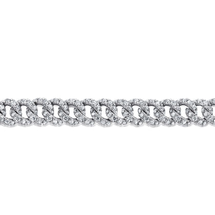 14K White Gold Diamond Link Tennis Bracelet