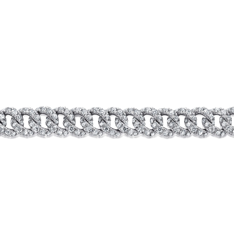 14K White Gold Diamond Link Tennis Bracelet - 3.34 ct - Shot 2