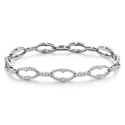 14K White Gold Diamond Link Tennis Bracelet