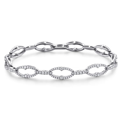 14K White Gold Diamond Link Tennis Bracelet