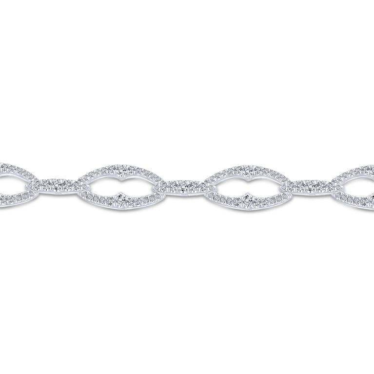14K White Gold Diamond Link Tennis Bracelet - 1.51 ct - Shot 2