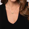 14K White Gold Diamond Love Necklace