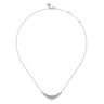 14K White Gold Diamond Marquise Bar Necklace - 0.75 ct