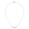 14K White Gold Diamond Marquise Bar Necklace - 0.75 ct