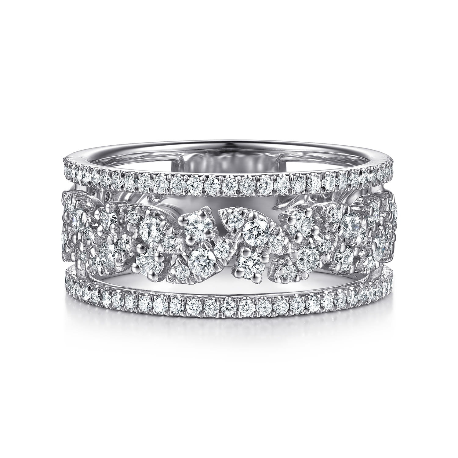 14K White Gold Diamond Marquise Easy Stackable Ring - 0.65 ct - Shot 1