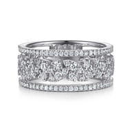 14K White Gold Diamond Marquise Easy Stackable Ring