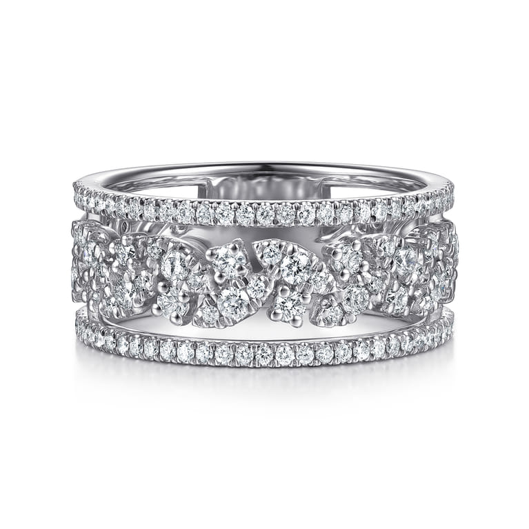 14K White Gold Diamond Marquise Easy Stackable Ring - 0.65 ct - Shot 1