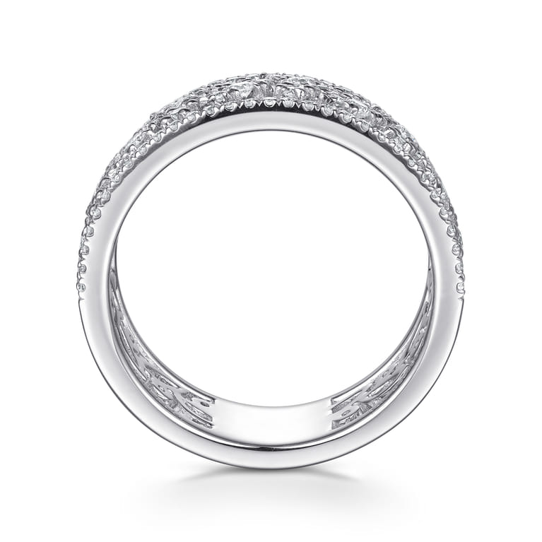 14K White Gold Diamond Marquise Easy Stackable Ring - 0.65 ct - Shot 2