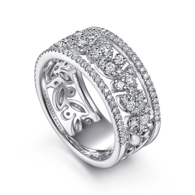 14K White Gold Diamond Marquise Easy Stackable Ring - 0.65 ct - Shot 3