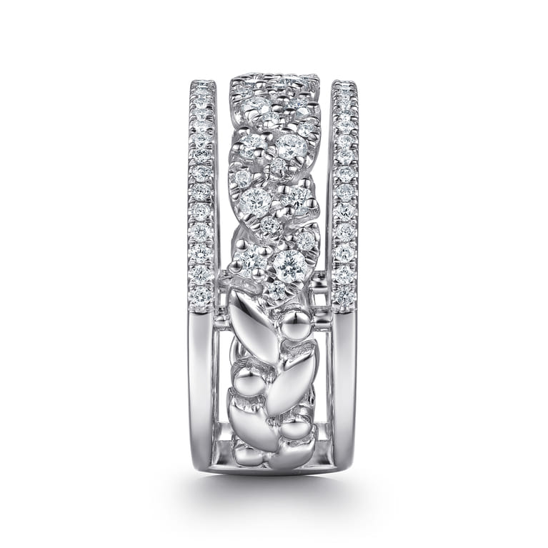 14K White Gold Diamond Marquise Easy Stackable Ring - 0.65 ct - Shot 4