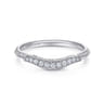 14K White Gold Diamond Matching Wedding Band - 0.09 ct
