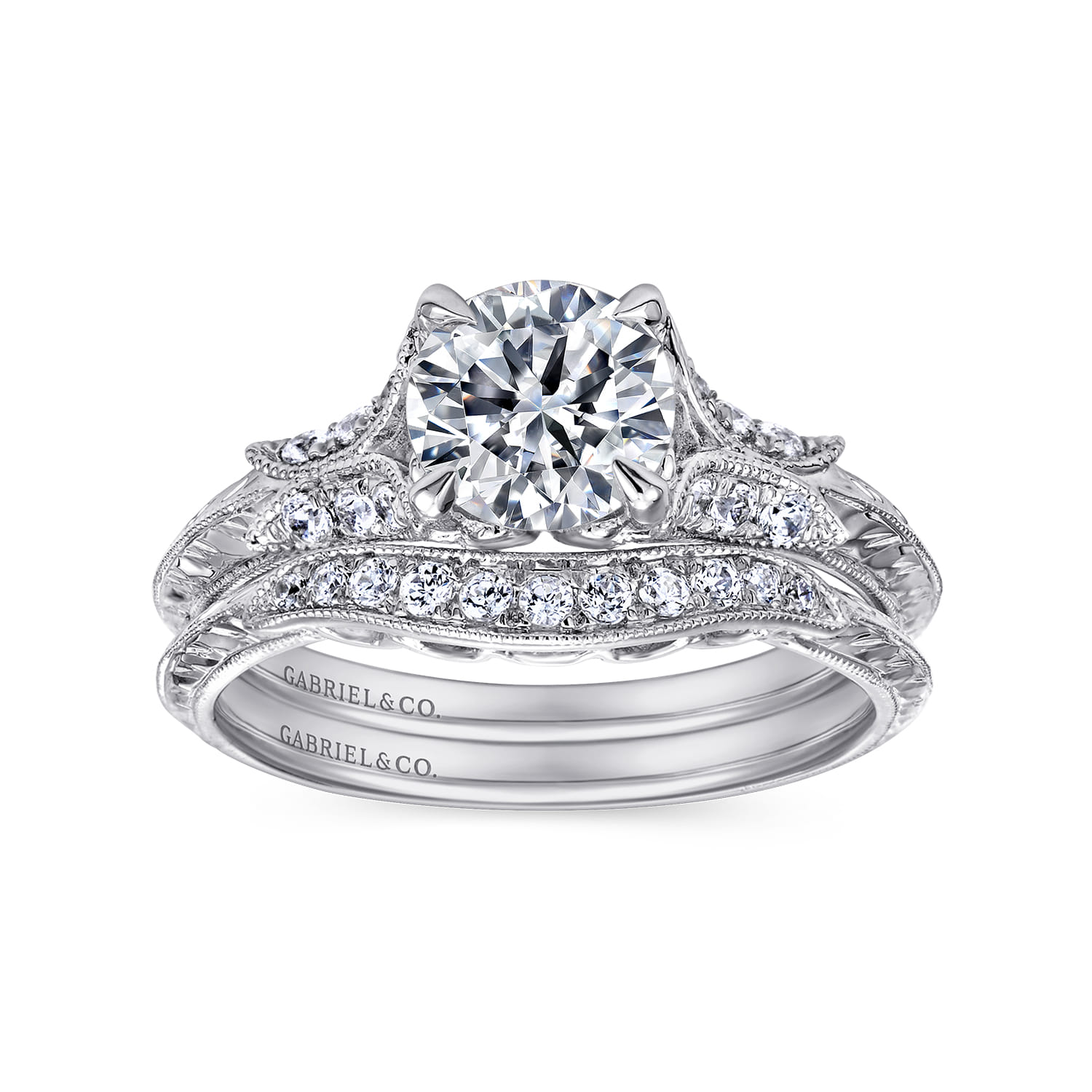 14K White Gold Diamond Matching Wedding Band - 0.09 ct - Shot 3