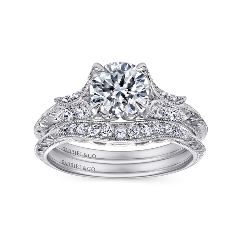 14K White Gold Diamond Matching Wedding Band - 0.09 ct - Shot 3