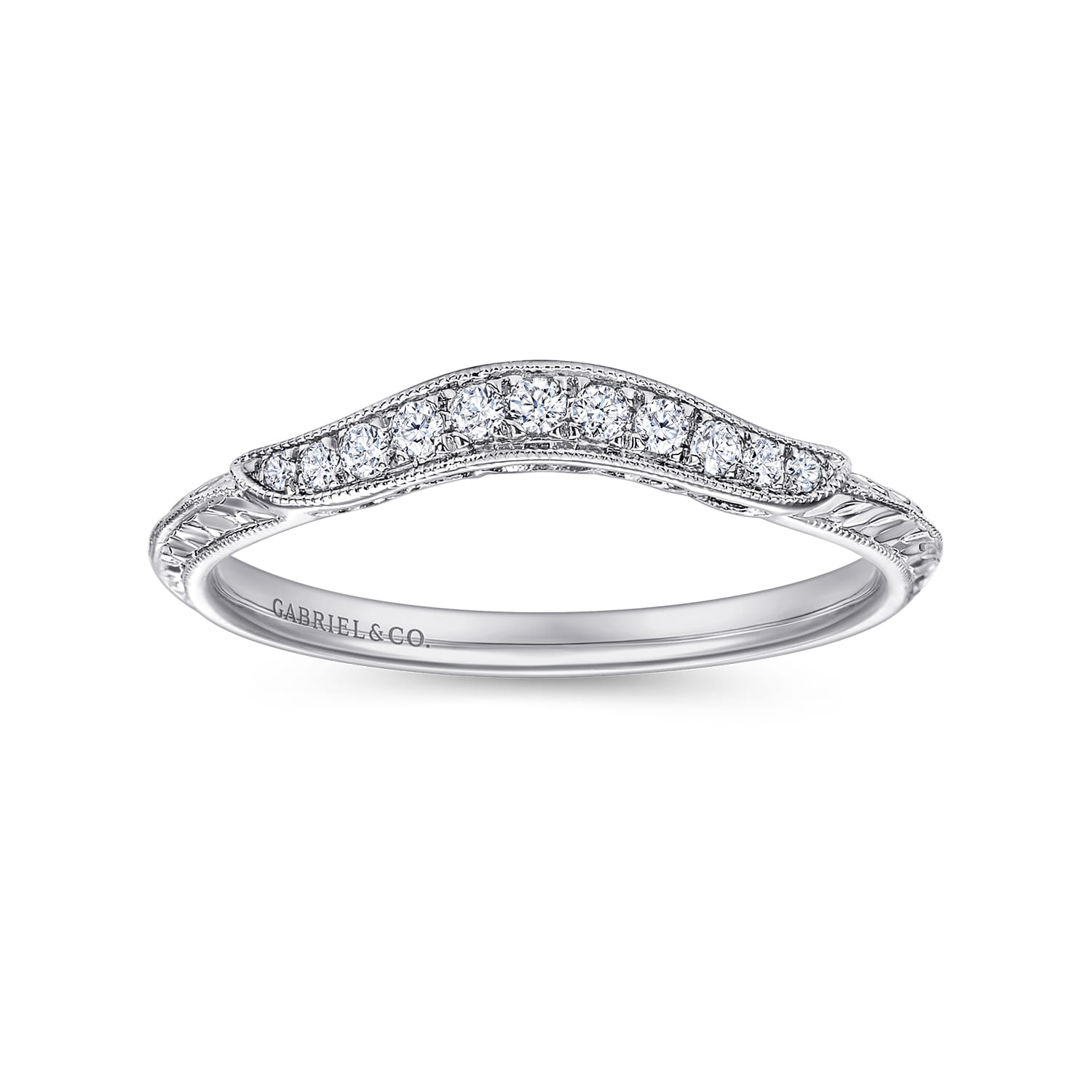 14K White Gold Diamond Matching Wedding Band - 0.09 ct - Shot 4