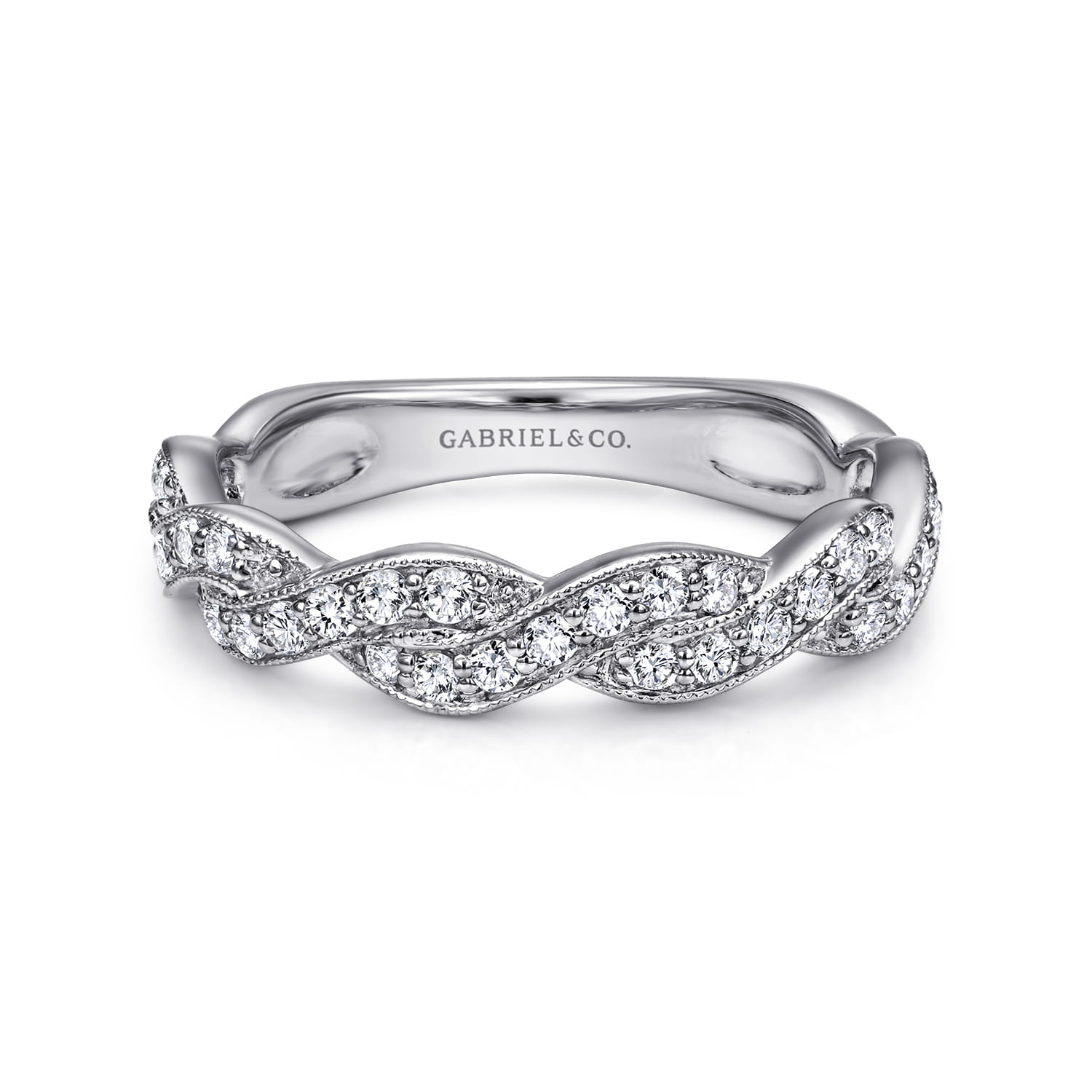 14K White Gold Diamond Matching Wedding Band - 0.4 ct - Shot 1
