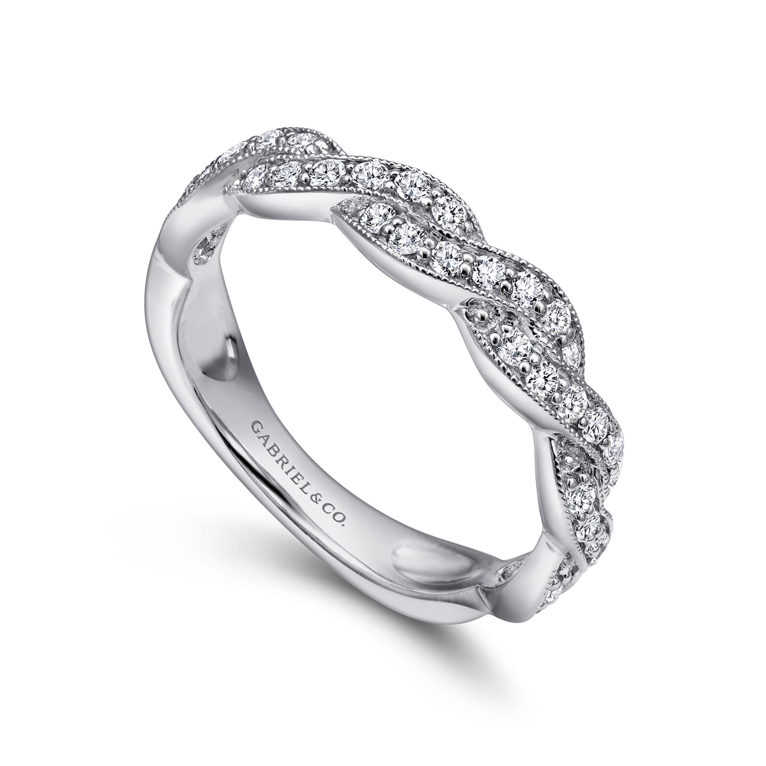 14K White Gold Diamond Matching Wedding Band - 0.4 ct - Shot 2