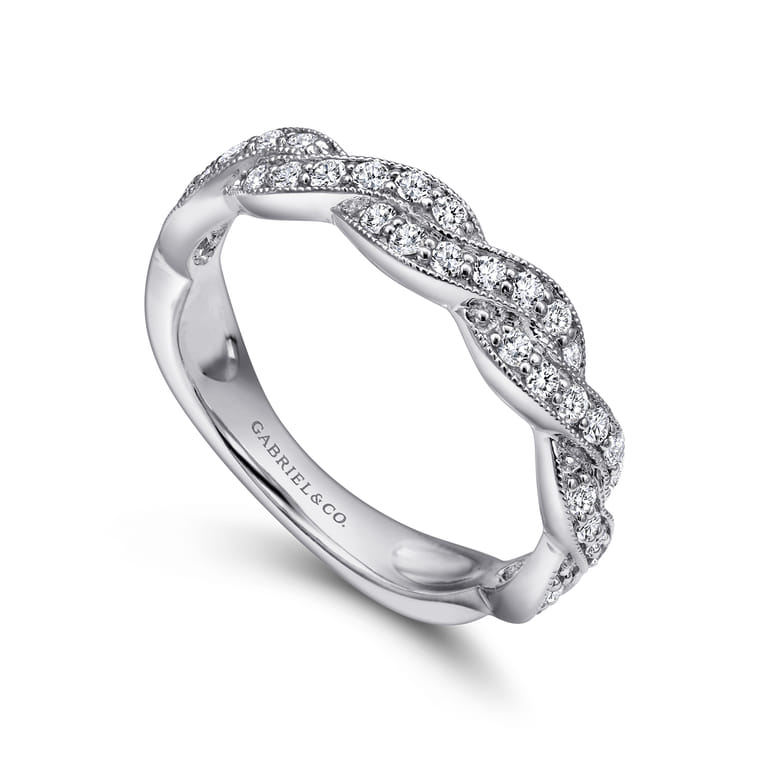 14K White Gold Diamond Matching Wedding Band - 0.4 ct - Shot 2