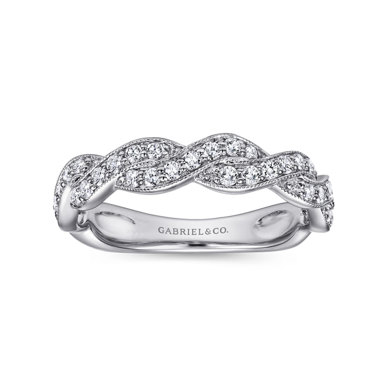 14K White Gold Diamond Matching Wedding Band - 0.4 ct - Shot 4