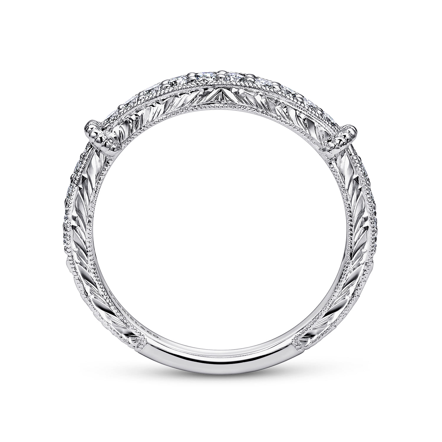 14K White Gold Diamond Matching Wedding Band - 0.23 ct - Shot 2